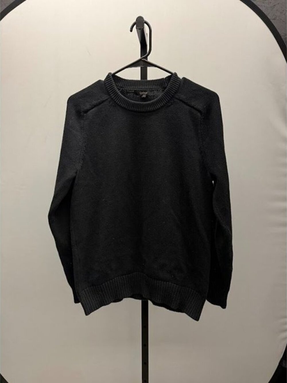 Quince Black Crewneck Cotton Sweater
